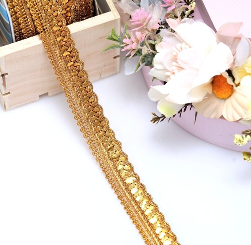3 Yrd Fine Edging Metallic Colour Zari Lace Trim For Craft Embellishment Costume - Picture 3 of 17