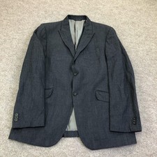 Banana Republic Suit Jacket Mens 44R Blue Striped Two Button Business Blazer