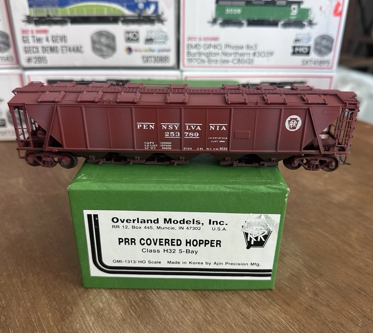 OVERLAND MODELS OMI PRR COV. HOPPER H32 CLASS HO BRASS PAINTED Weathered