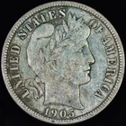 1905-P BARBER DIME ✪ XF EXTRA FINE DETAILS ✪ 10C SILVER COIN BG ◢TRUSTED◣