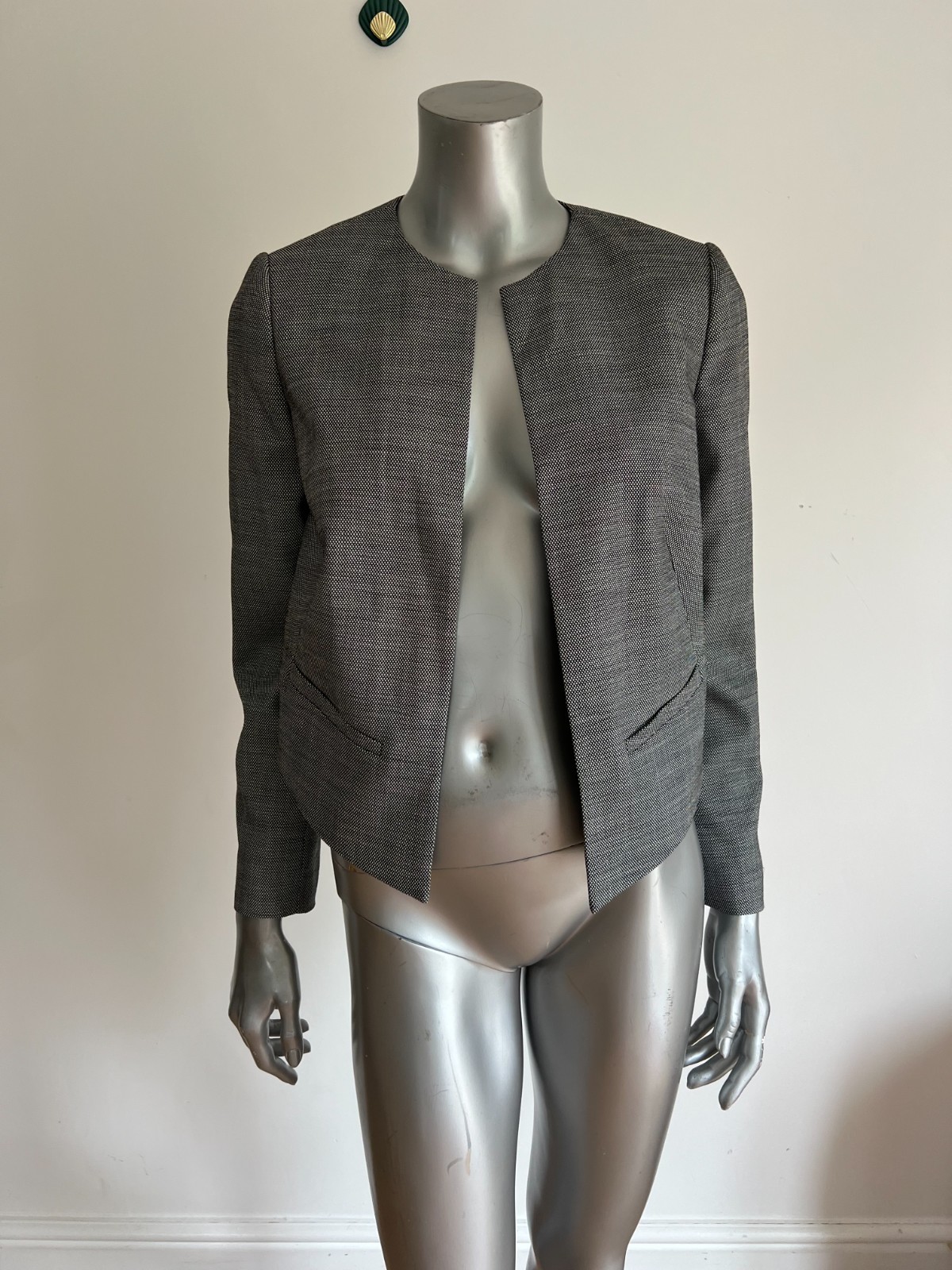 TED BAKER Womens Grey Cropped Tailored Blazer TB 2 UK 10 Yutakah NEW