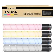 SEALED, NEW Toner Cartridge TN324 Set Of 4 For Konica Minolta TN324, TN324K 