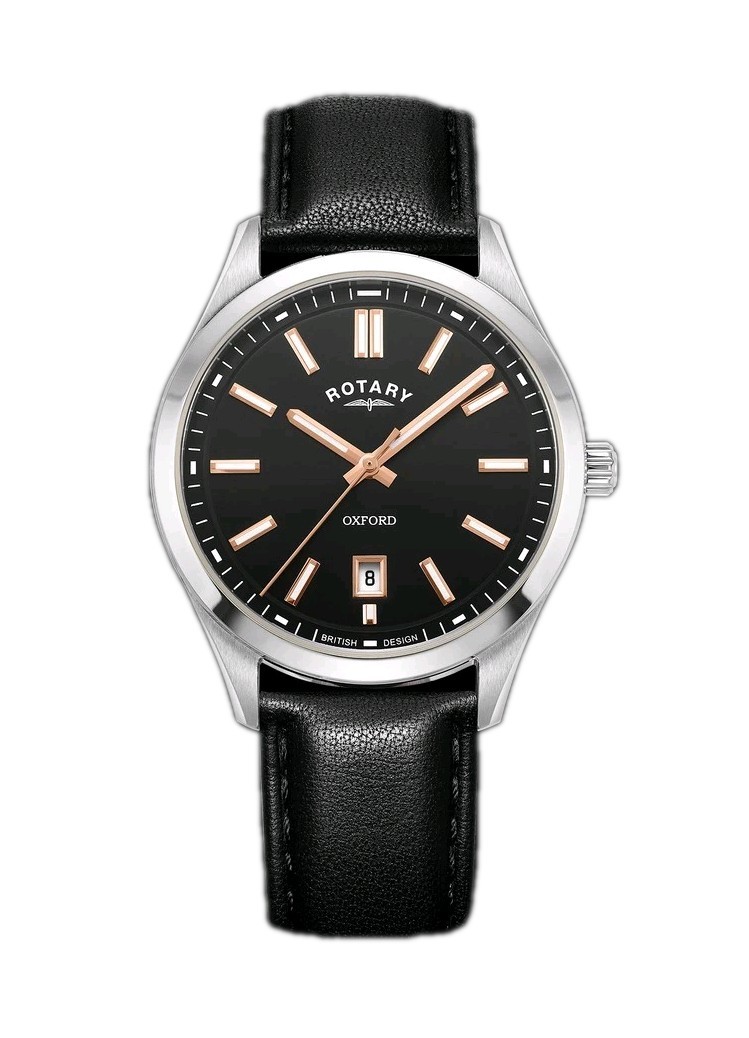 Rotary Contemporary Oxford Black Leather Watch GS05520/04 RRP £149.00
