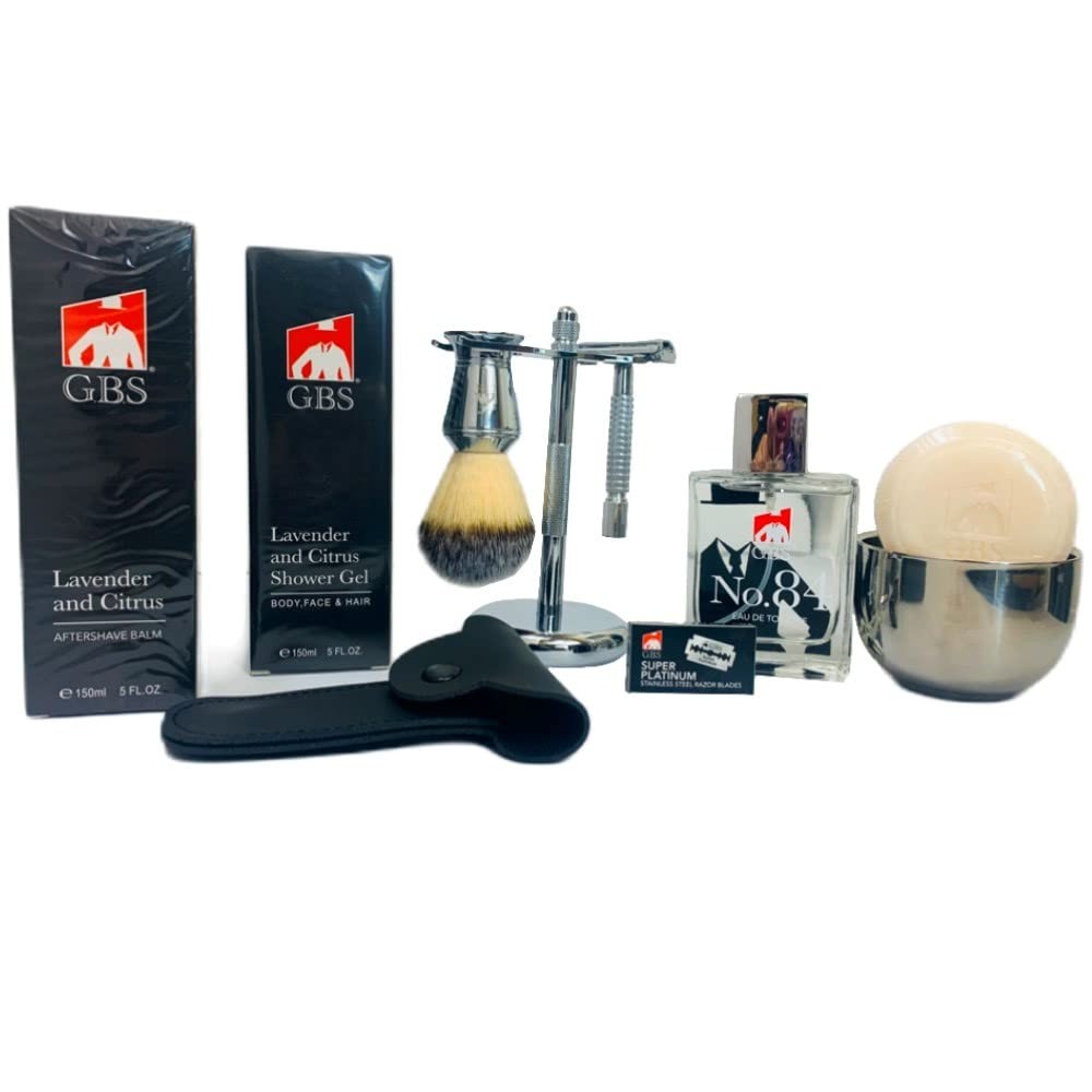 G.B.S Men&rsquo;s Grooming Shaving Set 9 Pieces, Butterfly Razor