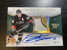 ultimate collection endorsed emblems brenden morrow 16/35 2 clr patch autograph