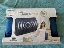 Memory Foam Massaging Lumbar Support Vibration Health Touch . Blue.