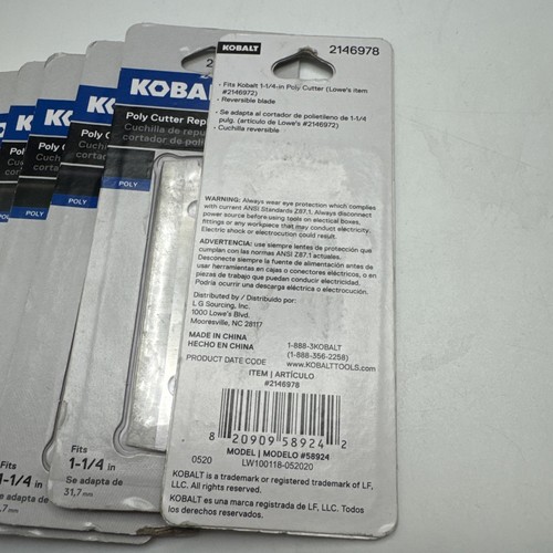 Lot Of 5 Kobalt 1-1/4 in PVC Cutter Replacement Blade 2146978 New In Package - Picture 4 of 4