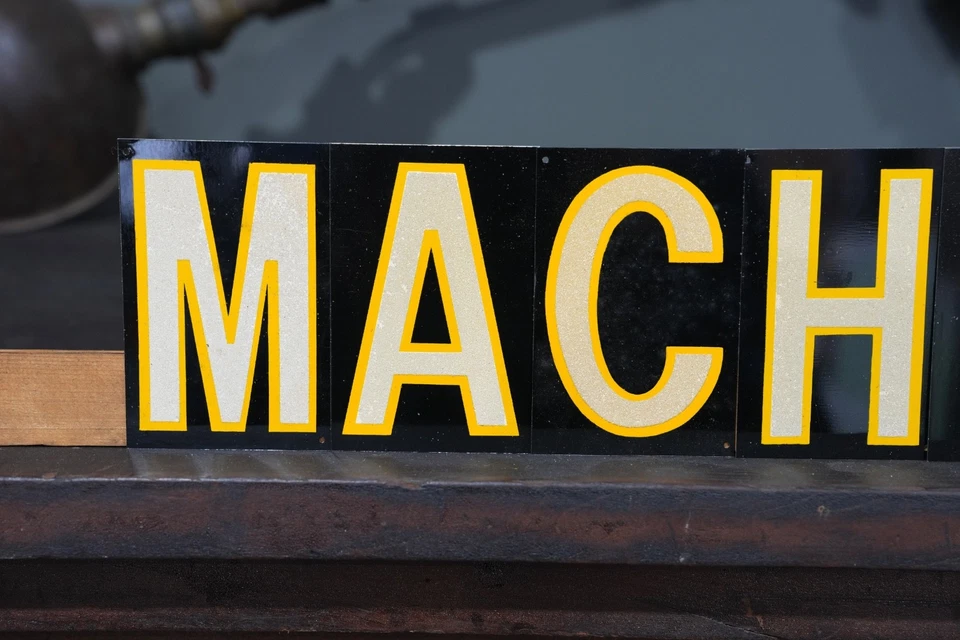 Vintage Machinist Tool Box Sign Metal Reflective Letters Antique Display - Image 3 of 4
