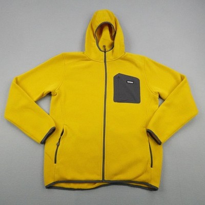 Teton Gravity Research Jacket Mens Large Yellow Harvest Hooded Fleece Full Zip