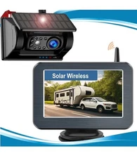 Wireless 5" Monitor Solar Magnetic Backup Camer For Truck Car Trailer RV 1080P