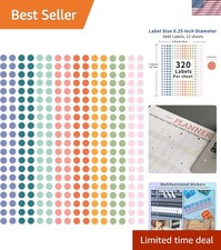 1/4 Inch Round Color Coding Labels Roll Solid Colors Dot Stickers Adhesive Co...