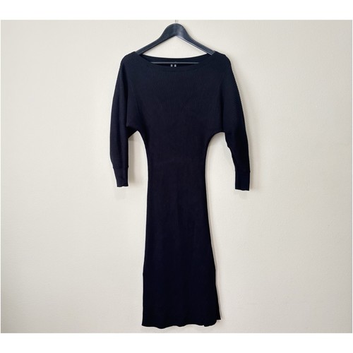 By Anthropologie Size XS Black Shea Sweater Knit Ribbed Midi Dress