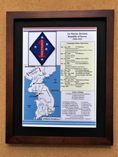 1st Marine Division Unit Insignia and History in Korea 11" x 14"