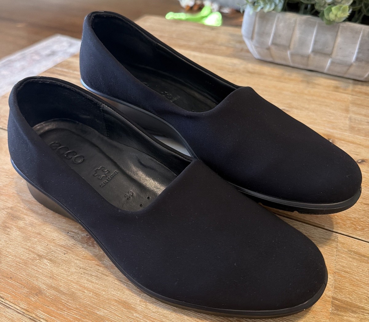 ECCO Women's Felicia Stretch Black Slip-On Flats US 7-7.5 EU 38 | eBay