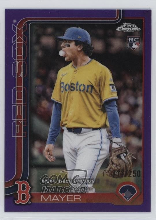 2025 Topps Chrome Update Rookie Debut Purple Refractor /250 Marcelo Mayer 0b9k