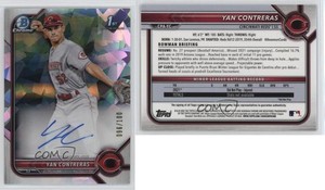 2022 Bowman Chrome Prospect Atomic Refractor /100 Yan Contreras #CPA-YC Auto