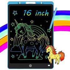 16 Inch LCD Writing Tablet - Colorful Electronic Drawing 16"W x 16"H, Blue