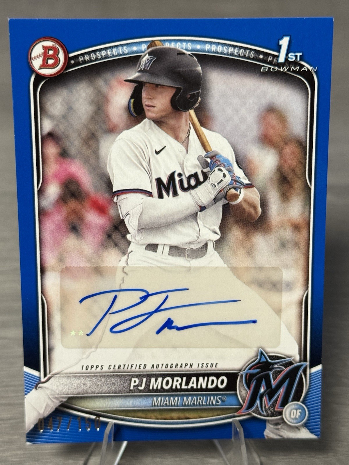 🐠⚾️PJ MORLANDO 2025 Bowman Paper 1st True Blue Auto /150 #MARLINS PHENOM!!!⚾️🐠