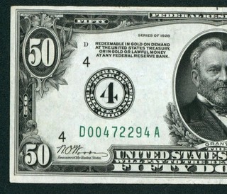 $50 1928 ((VF/ VF )) (( CLEVELAND )) Federal Reserve Note PAPER CURRENCY
