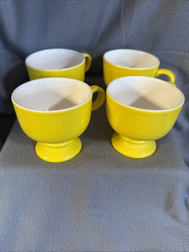 Vintage Mikasa Midcentury Standbecher Made In Japan MCM Set 4 gelbe Tassen - Bild 1 von 10