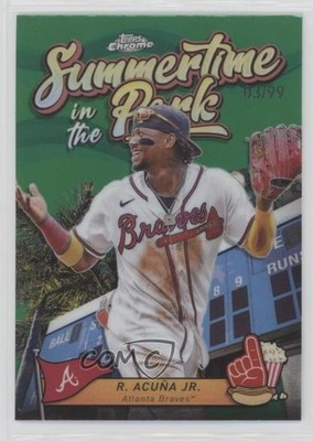 2024 Chrome Summertime in the Park Green Refractor 3/99 Ronald Acuna Jr lz7