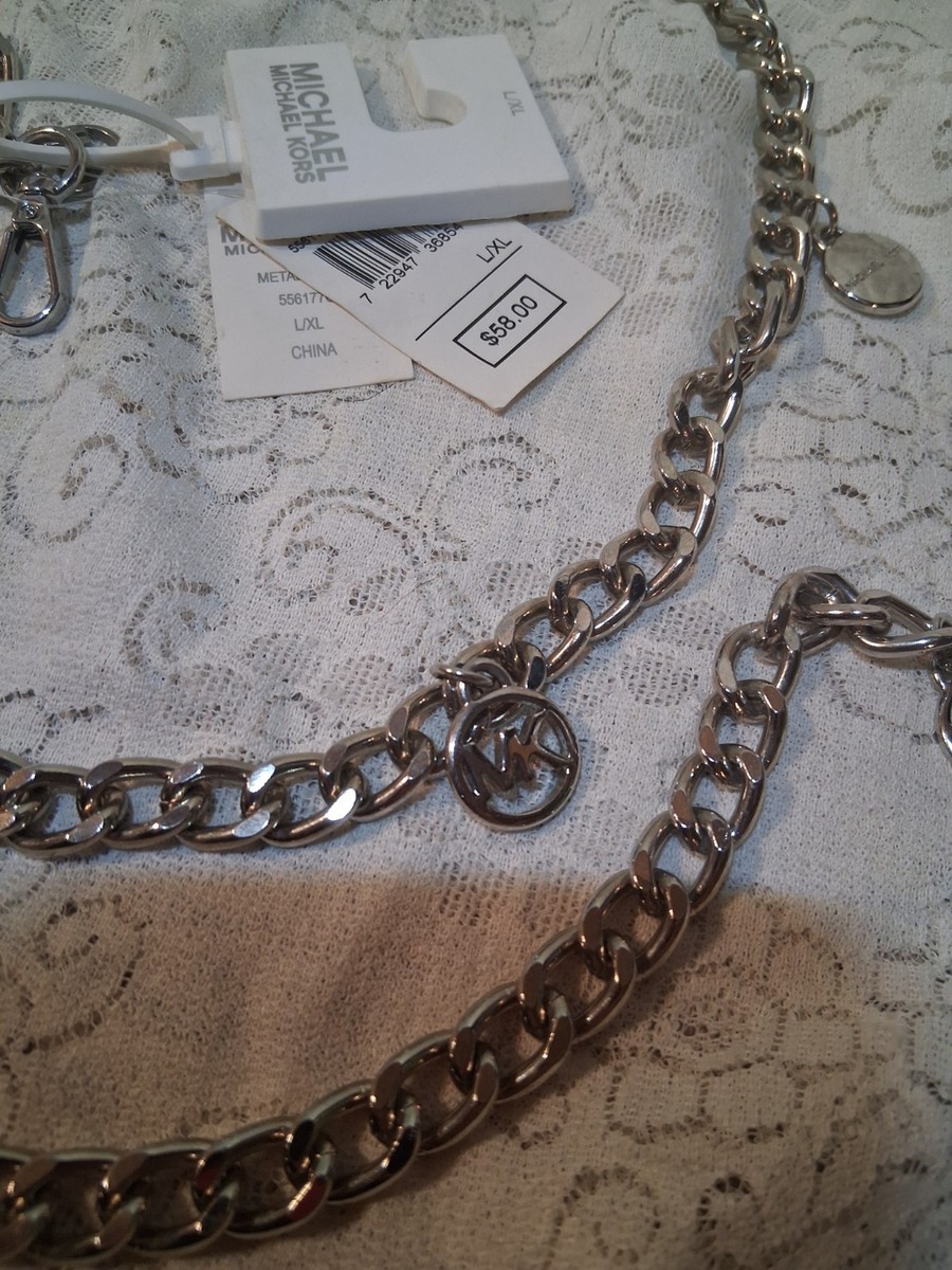 Brand New Michael Kors Silver Tone Metal Chain Belt Cinched Waist New! Michael Kors Women main image 3