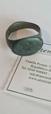 Roman Bronze Ring with engraved bezel APOC 24mm