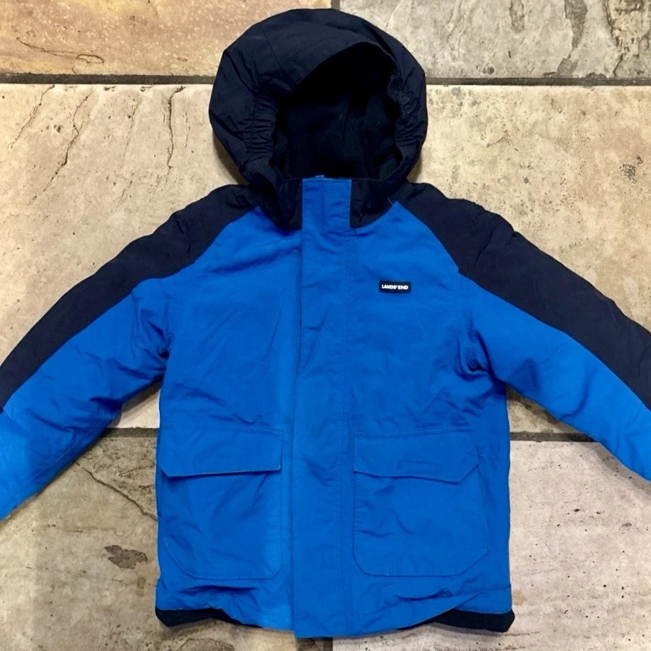 Lands End Squall Insulated Winter Coat Jacket Waterproof Windproof Kid Sz M 5-6