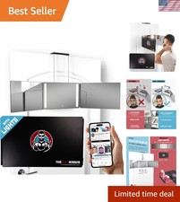The 360 Mirror - 3 Way Mirror for Self Hair Cutting - Adjustable Trifold Barb...