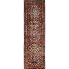 3'x10'1" Brown Hand Knotted Vintage Northwest Zoroastrian Wool Runner Rug 1846