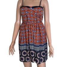 Band of Gypsies dress fit flare padded top stretch back Boho adjustable straps