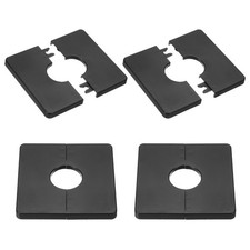 86x27mm Wall Split Flange 4Pcs Square Escutcheon Plate Cover Black