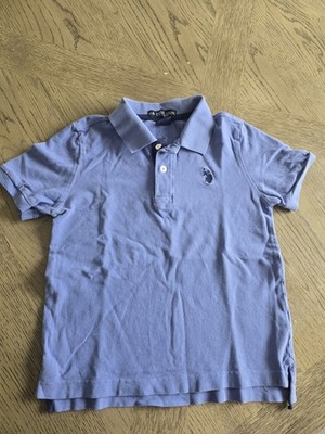 U.S. Polo Assn. Boys Kids Solid Collared Polo Shirt Short Sleeve Logo Blue M