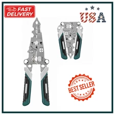 Multifunctional Folding Pliers Wire Stripper,Crimper Cable Cutter Pliers