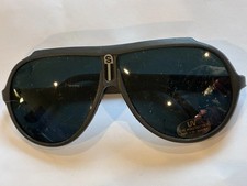 Vintage 80s Retro Style Black Oversized Sports Aviator Sunglasses UV Protect NOS