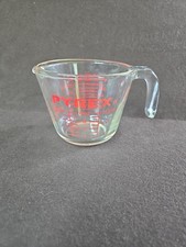 Pyrex Vintage 1-cup Glass Measuring Cup Red Letter #508 With Original Sticker