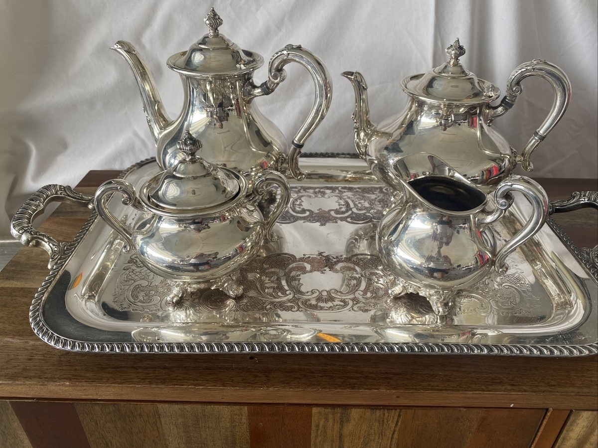 REED & BARTON Regent 5600 Silverplate Tea & Coffee Pot Sugar Cream