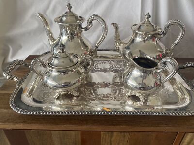 【Reed & Barton】ティルト式 ティーケトル スタンド / バナー REED & BARTON Regent 5600 Silverplate Tea & Coffee Pot Sugar Cream