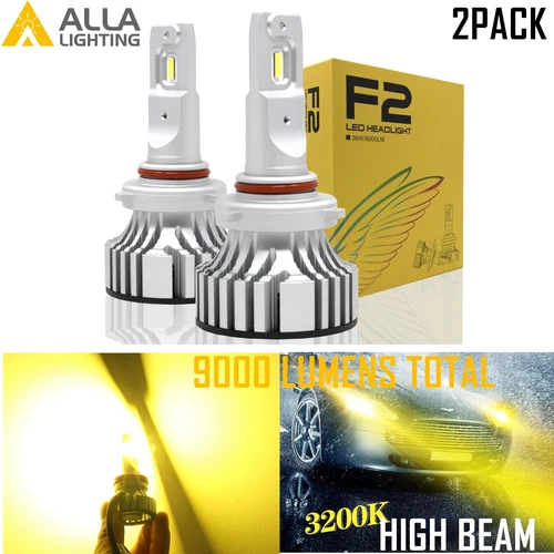 Alla Lighting HB3 LED Headlight High Beam Headlamp Light Bulb Lamp Golden YELLOW