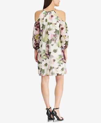 New $189 American Living Women'S Floral Sleeveless Halter Neck Dress Size 12