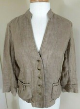 Banana Republic Womens 100 Linen Tan Blazer Sz 8 Classic Preppy Breathable