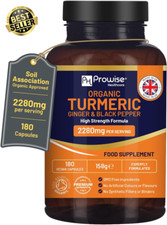 Turmeric 2280mg with Black Pepper & Ginger, 180 Vegan Capsules, High Strength
