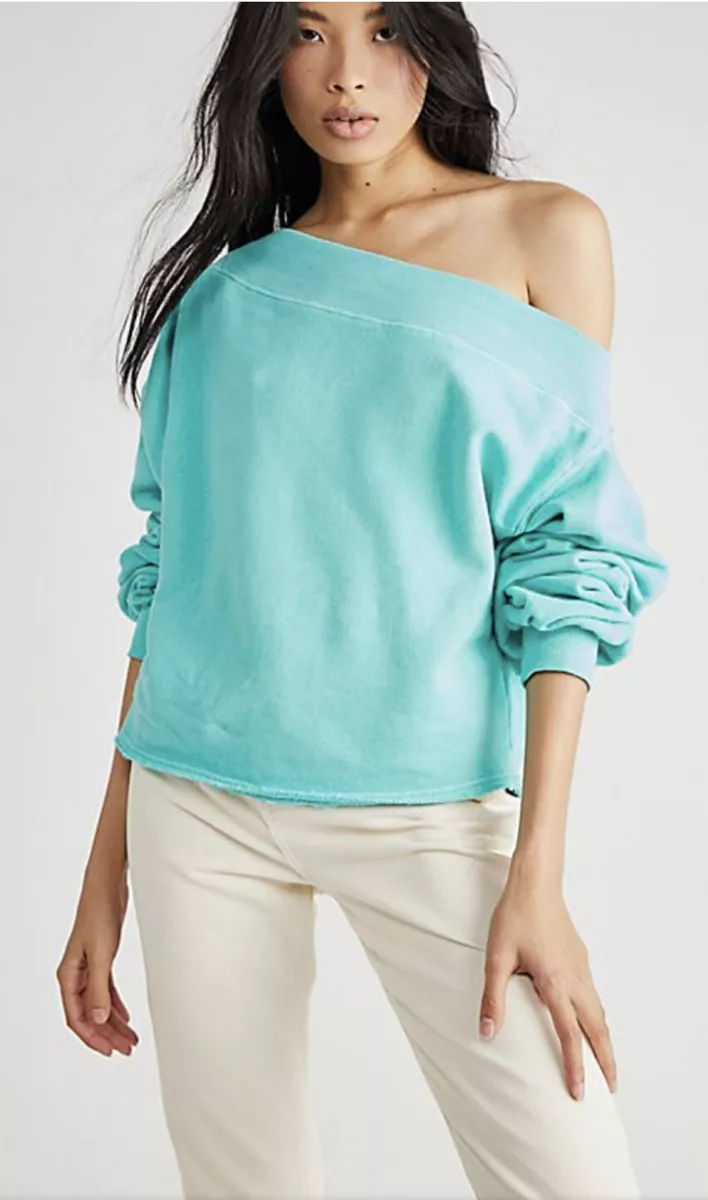 Free people off sales the shoulder sweatshirt