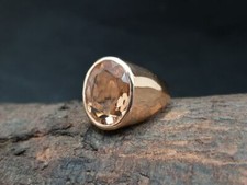 2.20Ct Oval Cut Simulated Morganite Men's Solitaire 925 Sterling Silver Ring