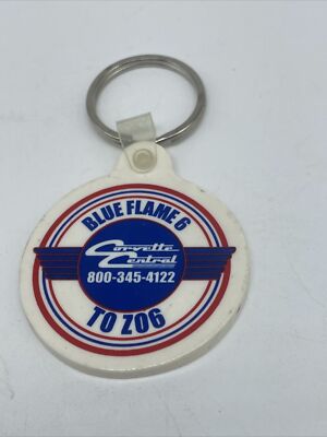 Corvette Central White Keychain Key Ring - Blue Flame 6 - T0 Z06 Soft ...