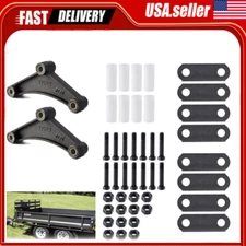 SPARKWHIZ Heavy Duty Tandem Trailer Axle Shackle Kit For Double Eye Spring Black