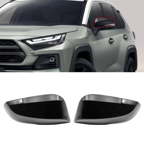 For 2019-2024 Toyota RAV4 Exterior Door Side Rearview Mirror Cover Caps Glossy