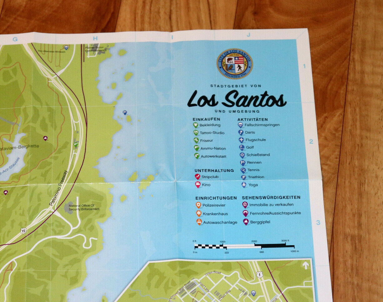 GTA 5 Grand Theft Auto V Los Santos & Blaine Map Poster Art Print