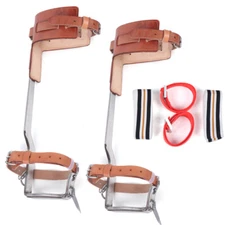 Stainless Steel Tree Climbing Spike/Spur Pair Set Safety Straps w/2x Ankle Strap