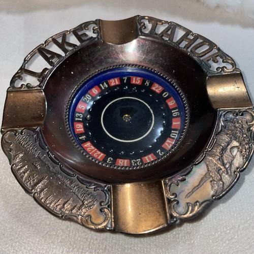 Lake Tahoe Style Brass WORKING Souvenir Roulette Wheel ASHTRAY eBay